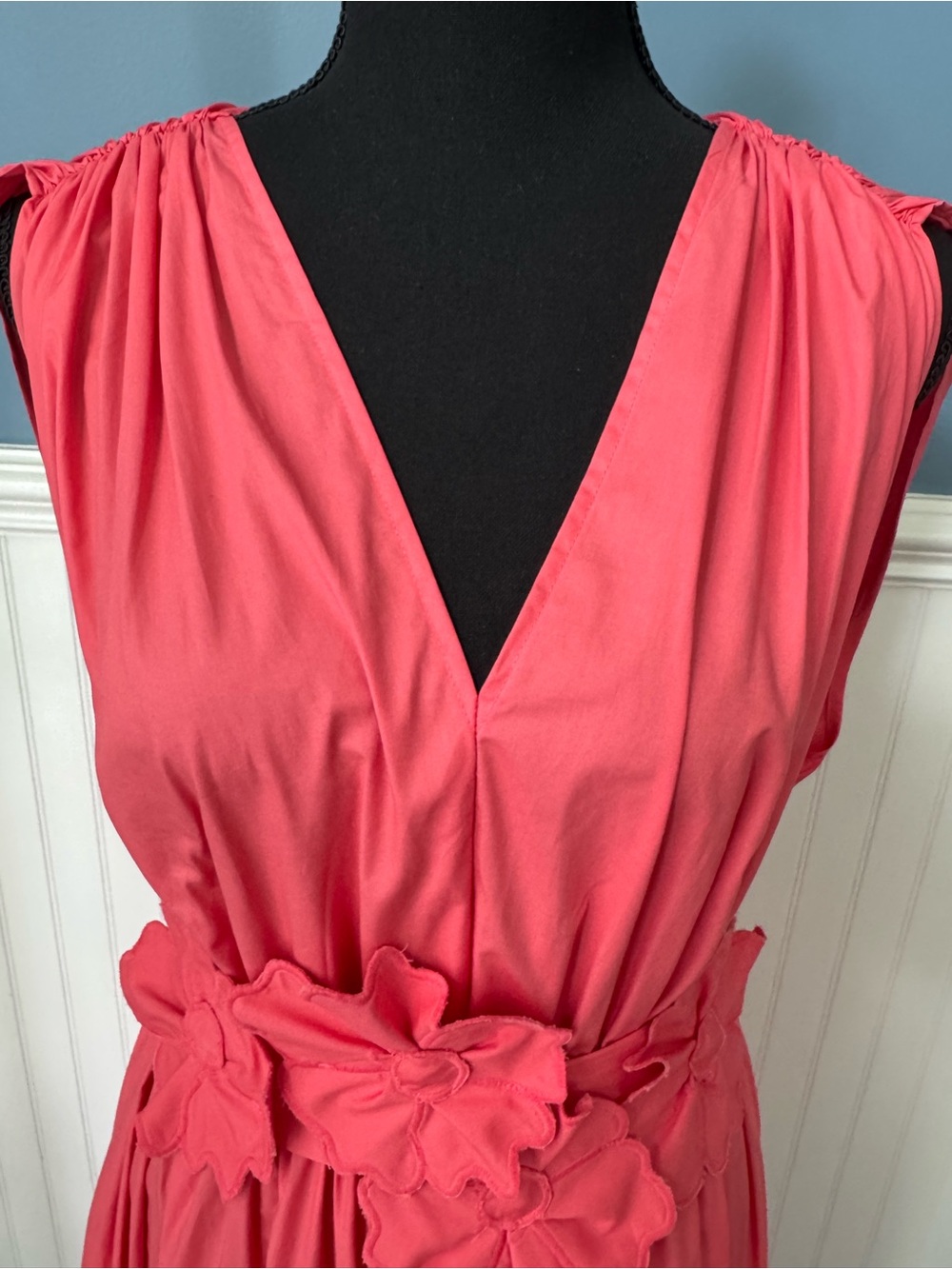 NWT Lucy Paris ๐ฏ% Cotton Ilona Coral Floral Midi Dress ~ Size Medium ๐บ - Picture 8 of 14